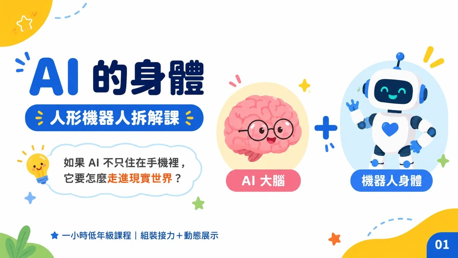 AI 的身體：人形機器人拆解課教學圖卡
