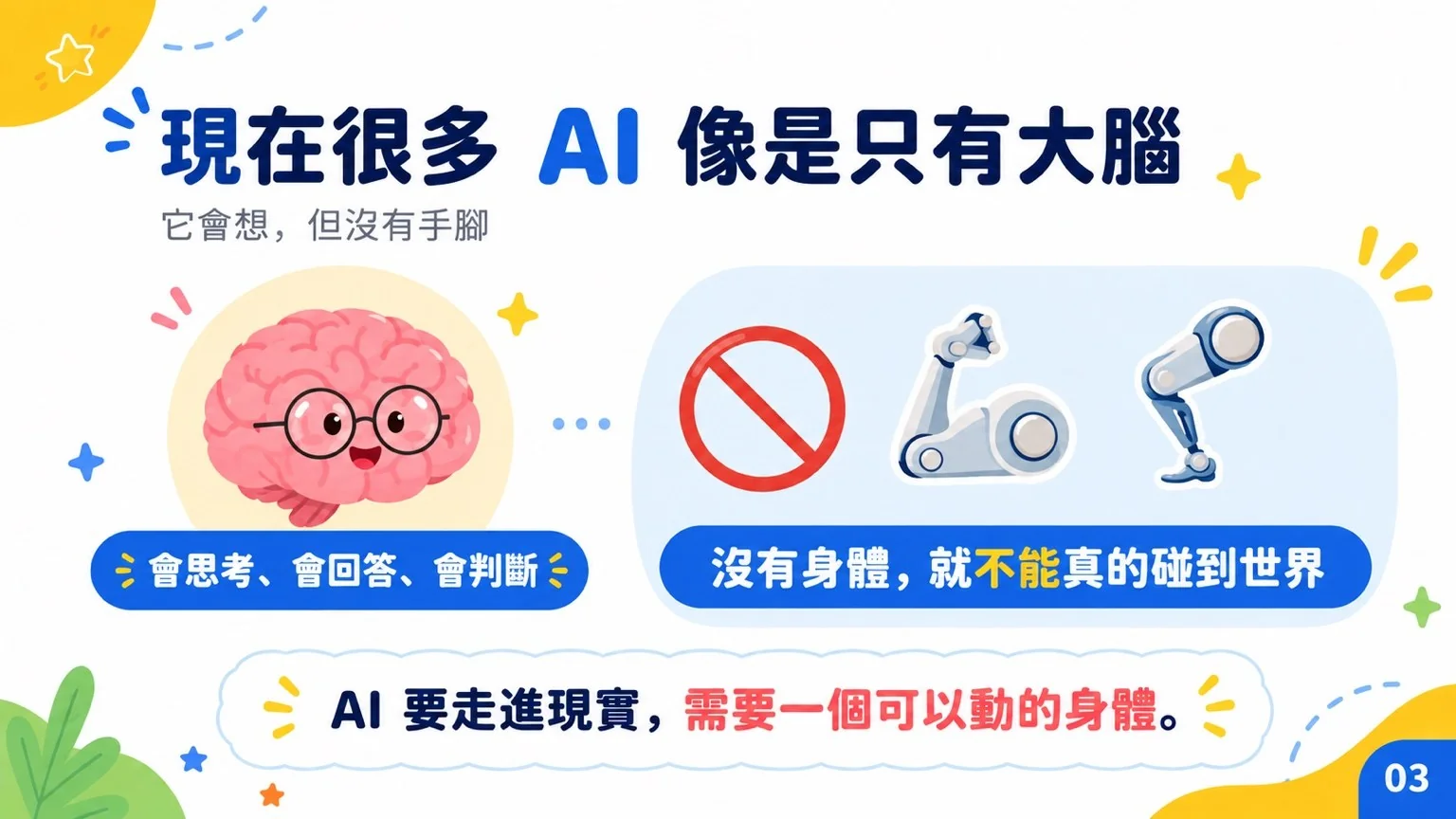 現在很多 AI 像是只有大腦